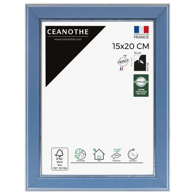 Cadre rectangulaire 15x20 cm Vittoria bleu