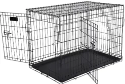 Cage en métal grillagée avec plateau noir XXL 120 cm