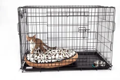 Cage en métal grillagée avec plateau noir S 60 cm