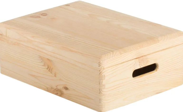 Caisse en bois avec couvercle 14x30x40cm