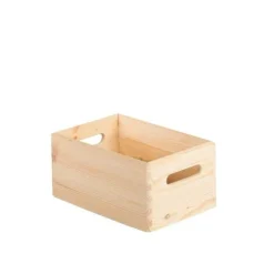 Caisse sans couvercle en bois empilable 14x30x20 cm