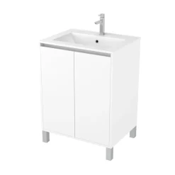 Caisson Atos 60 cm blanc 2 portes sur pied AURLANE