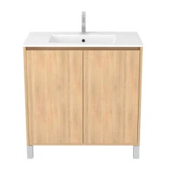 Caisson Atos 80 cm chêne clair 2 portes sur pied AURLANE