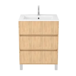 Caisson Atos 60 cm chêne clair 3 tiroirs sur pied AURLANE