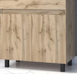 Caisson seul 80 cm avec 2 portes à poser décor chêne AURLANE