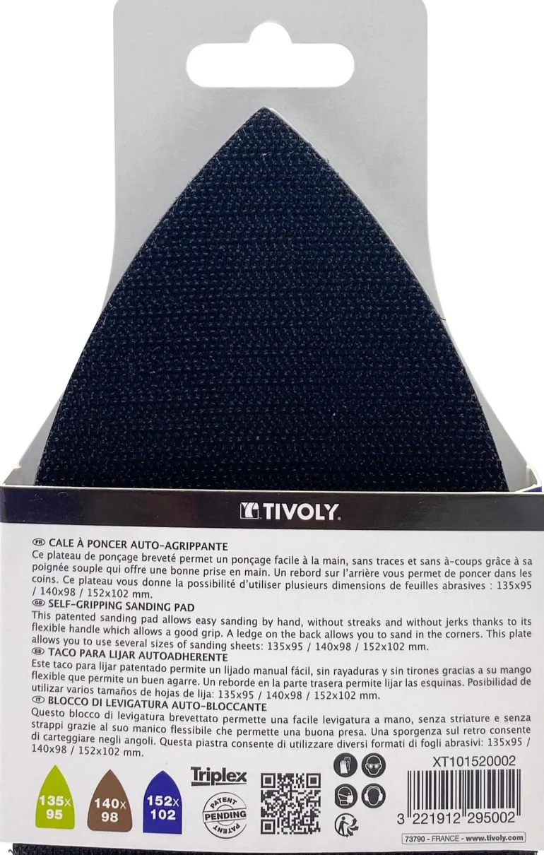Cale à poncer d'angle Multi 93x135mm Velcro TIVOLY