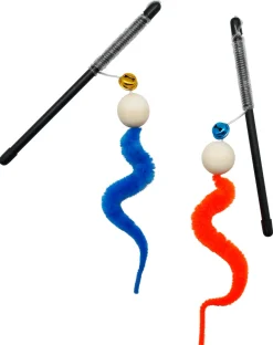Canne à trainer balle bois et serpentin - Vendu à l'unité