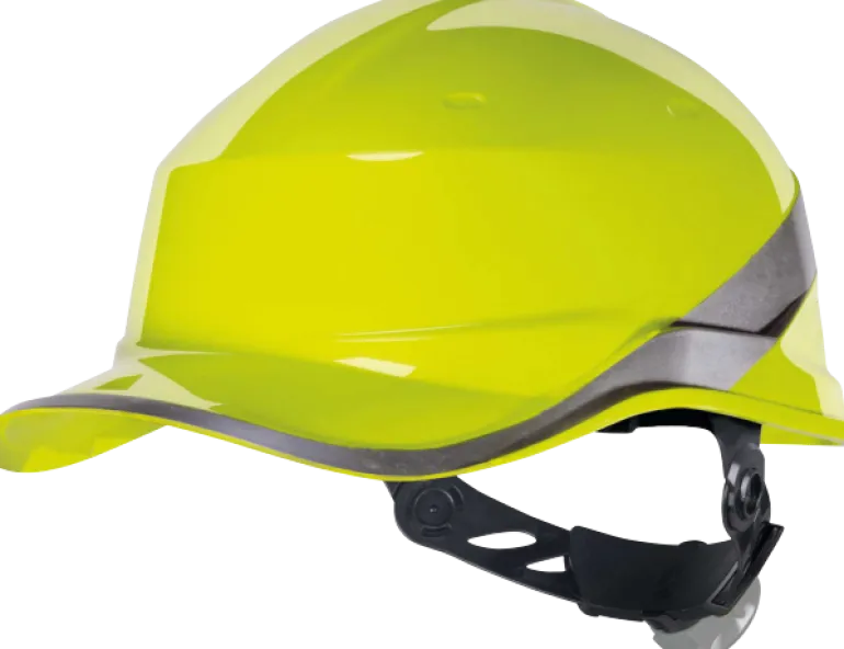 Casque de chantier ajustable Diamond V jaune