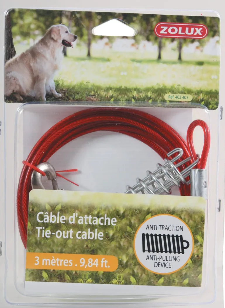 Câble d'attache pour chien sécurisé avec ressort ZOLUX