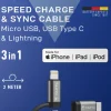 Câble de charge/synchronisation rapide 3 en 1 - 12W 2m VARTA