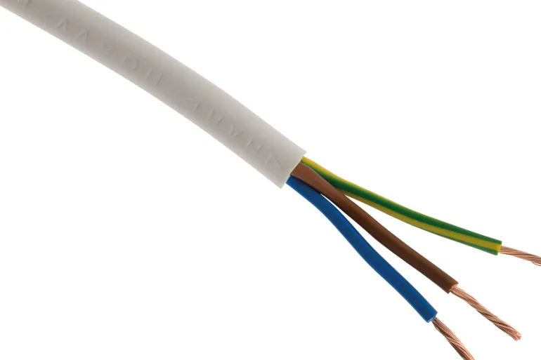Câble électrique souple 3G1 mm² blanc - Vendu au ml