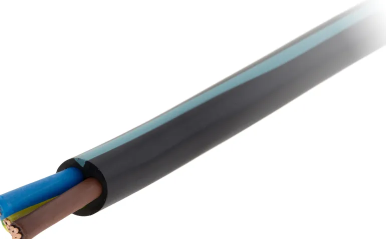 Câble rigide U1000R2V 3G6mm² noir - Vendu au ml