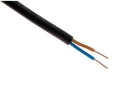 Câble rigide U1000R2V 2x1,5mm² noir - Vendu au ml