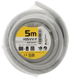 Câble souple H05VV-F 3G 2,5mm² gris 10m