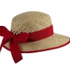 Chapeau de paille rouge TU