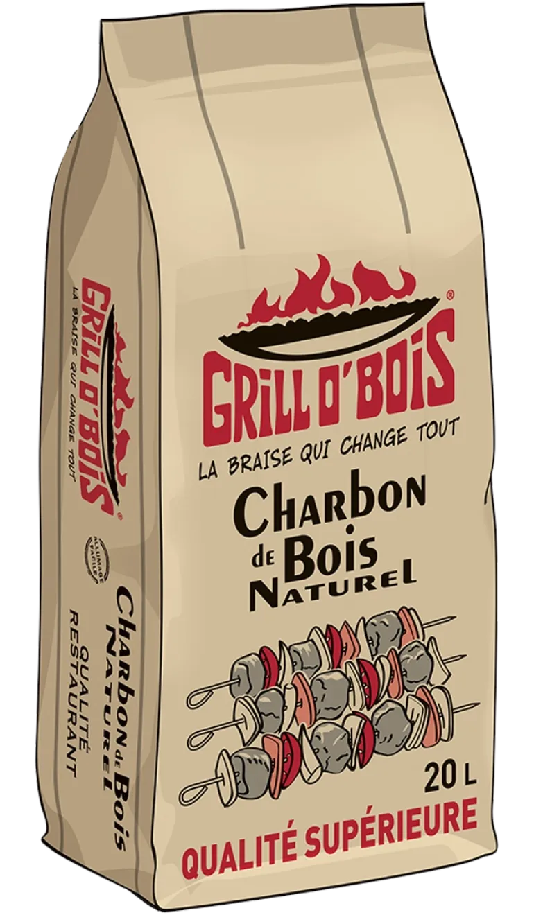 Charbon de bois 20L Qualité Supérieure GRILL O'BOIS