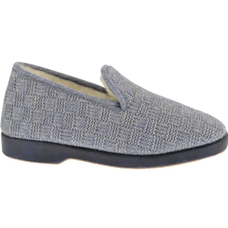Charentaise Ciloria textile doublé/laine ciel