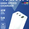 Chargeur rapide 65W USB C x2 + USB A VARTA