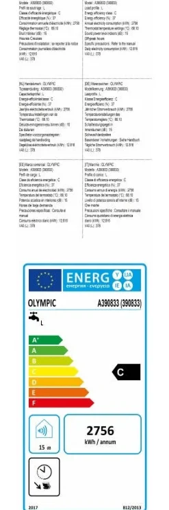 Chauffe-eau électrique vertical 200L OLYMPIC