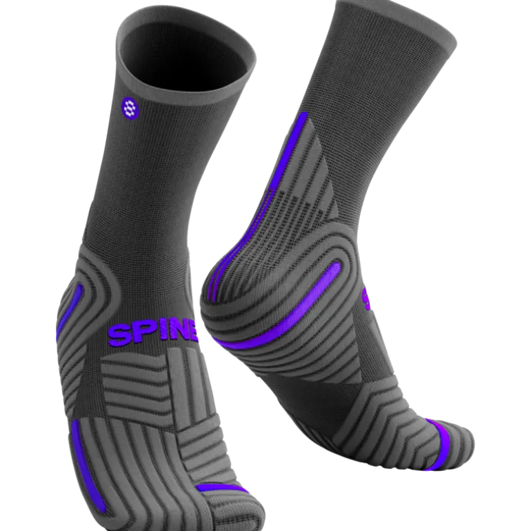 Chaussettes de travail tige basse Gris/violet