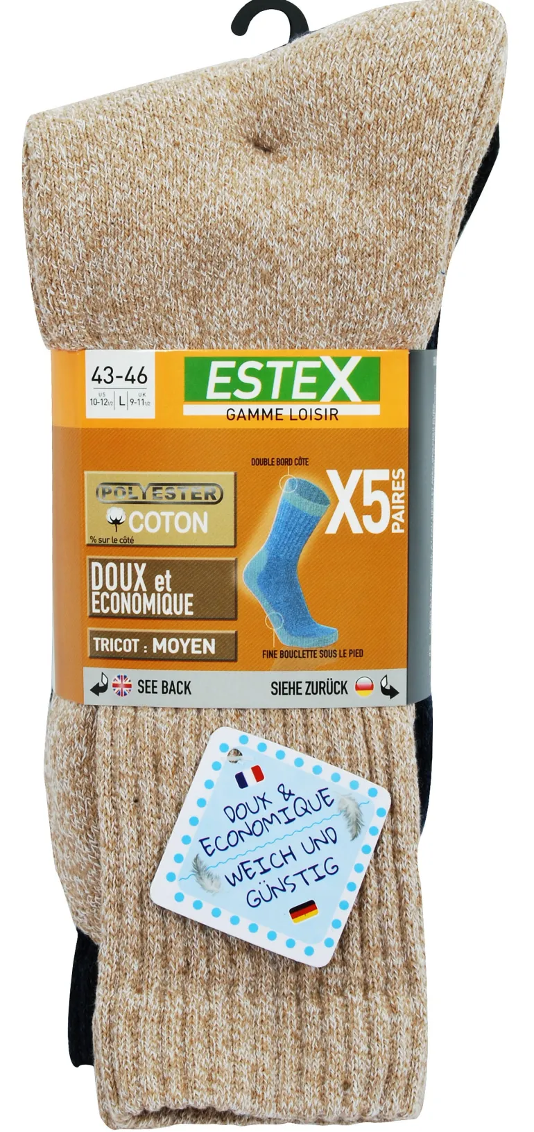 Chaussettes Homme New Quinto 39/42 - Lot de 5 paires