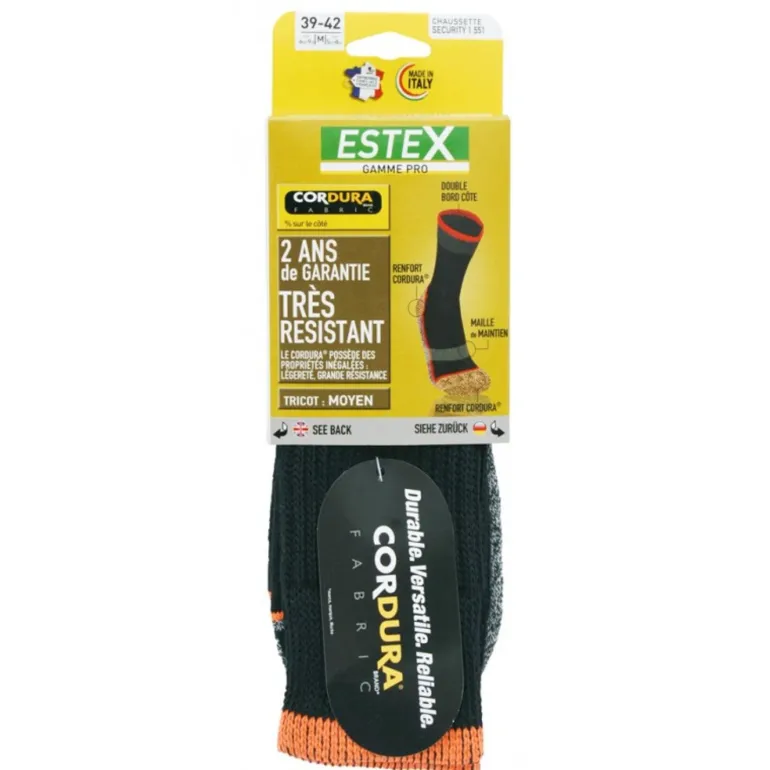 Chaussettes Security pour chaussures de sécurité noir