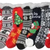 Chaussettes de Noël anti-glisse pour femme TU
