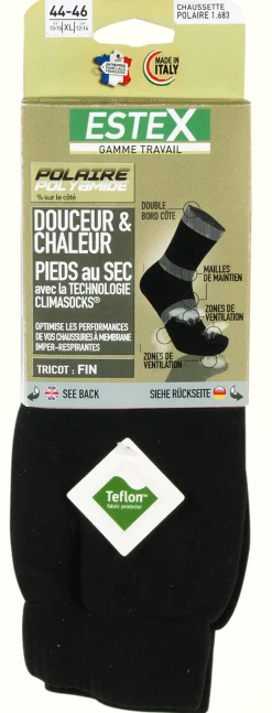 Chaussettes Polaire Climasocks 38/40 noir ESTEX