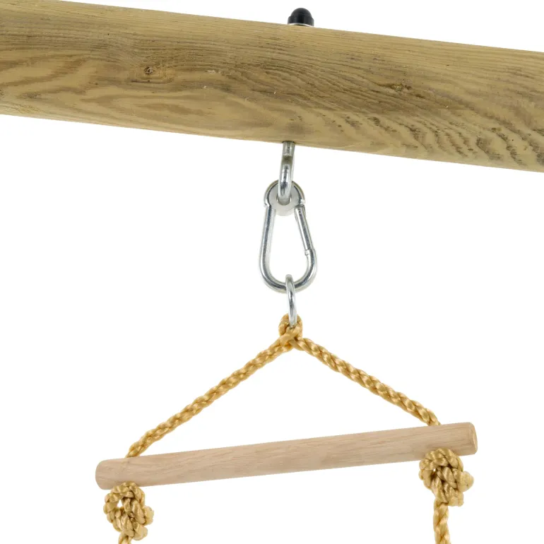 Échelle corde 5 barreaux bois pour portique h.190-250 cm