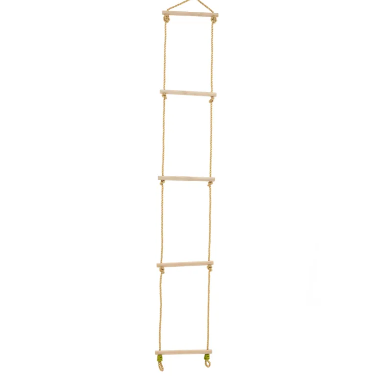 Échelle corde 5 barreaux bois pour portique h.190-250 cm