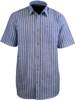 Chemise manches courtes Boum bleu à rayures