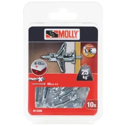 Chevilles sans-perçage autoforeuses Ø4x35mm + vis m4 (x10)