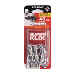 4 chevilles SUPERKLIX Ø10x35mm + Gond