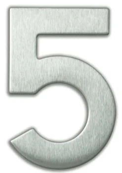 Chiffre adhésif N°4 en acier inoxydable H.9,5 cm