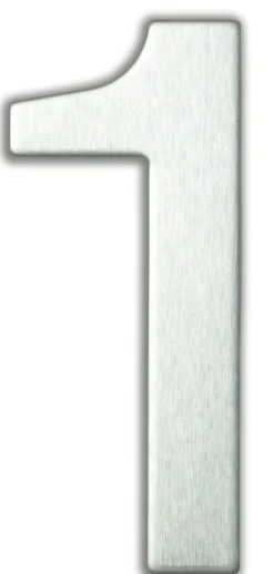 Chiffre adhésif N°0 en acier inoxydable H.9,5 cm