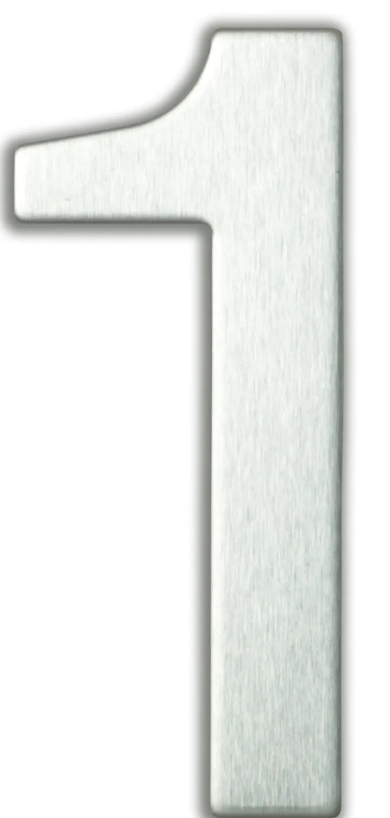 Chiffre adhésif N°0 en acier inoxydable H.9,5 cm