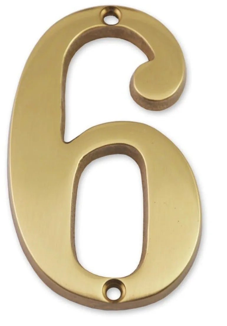 Chiffre en laiton massif N°6 H.97mm CHAPUIS