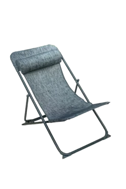 Chilienne pliante Kara gris anthracite 79x62x87cm