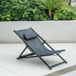 Chilienne pliante Nevada gris 113x58x69cm