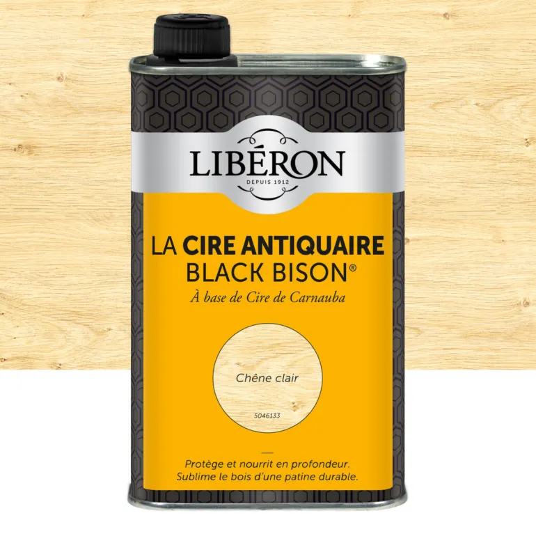 Cire antiquaire Black Bison liquide chêne clair 1,2L LIBÉRON