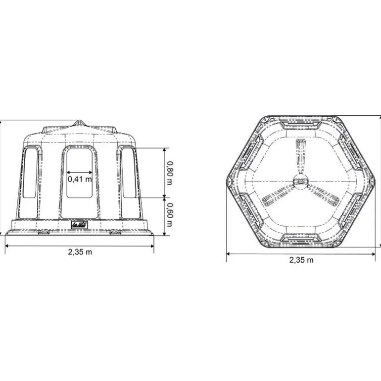 Cloche à foin hexagonal avec fond grand modèle