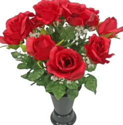 Cône funéraire de roses H 42 Ø 35 cm