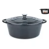 Cocotte ovale en fonte noir 34 cm