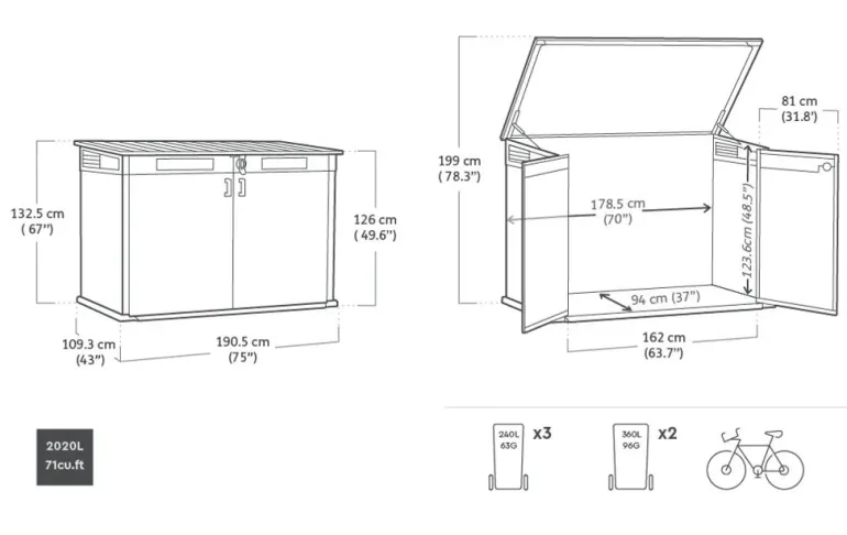 Coffre rangement Signature effet bois 2020L