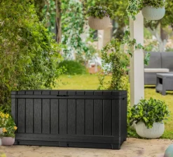 Coffre de jardin Kentwood en résine gris 350L KETER