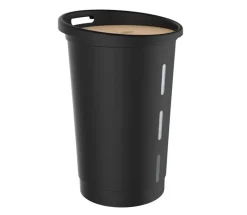 Coffre à granulés de bois avec roulettes 360° 38L