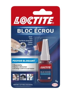 Colle résine autoblocante Bloc écrou 5ml LOCTITE