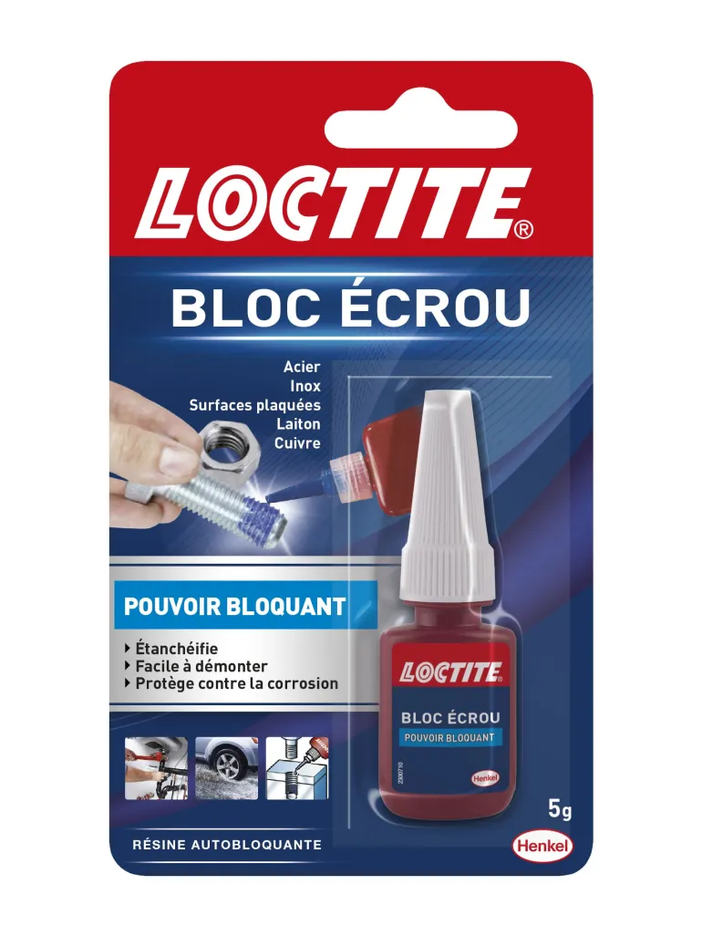 Colle résine autoblocante Bloc écrou 5ml LOCTITE