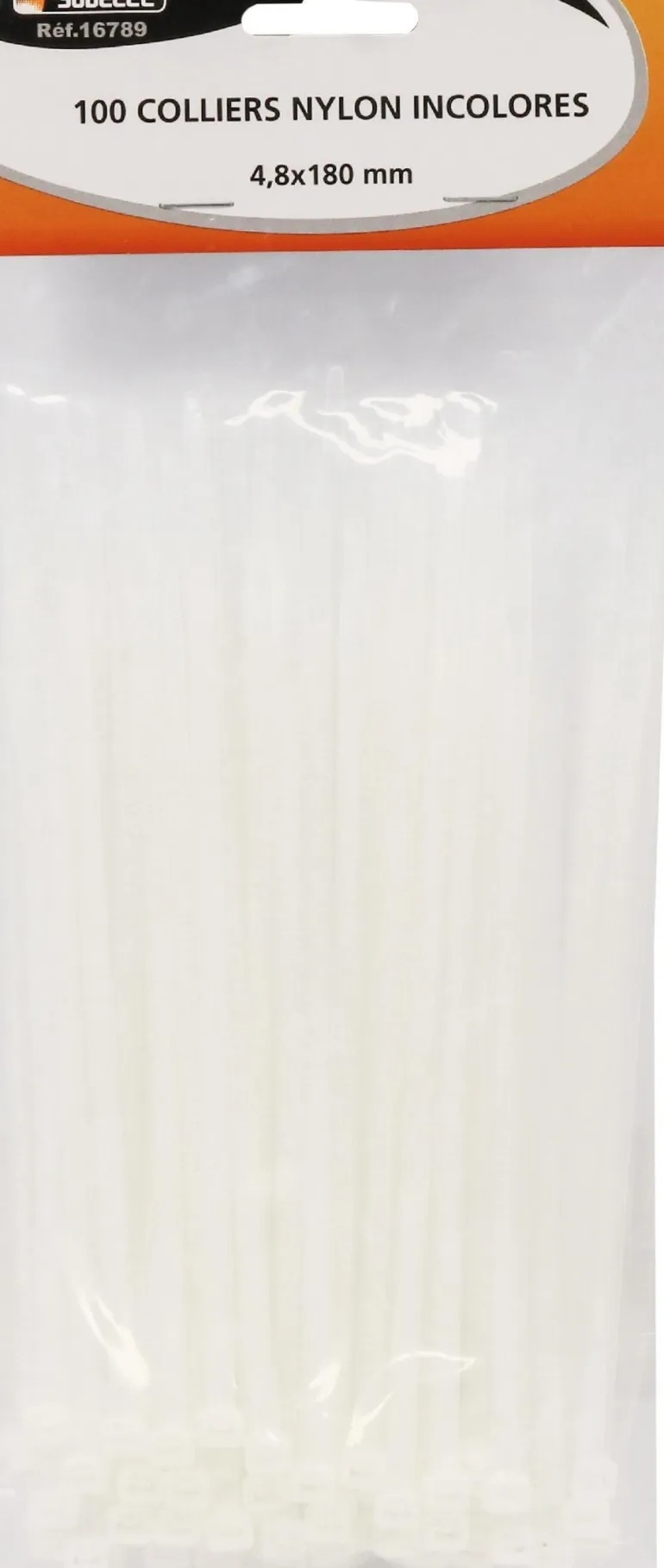 Collier nylon 4,8x180mm incolore (x100)