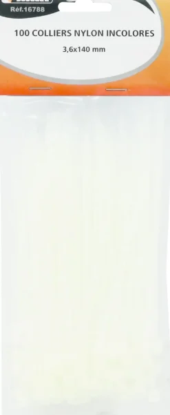 Collier nylon 3,6x140mm incolore (x100)